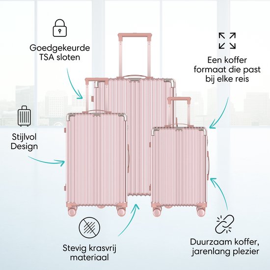 VOYAGOUX® - Travel Suitcase - Rose Gold